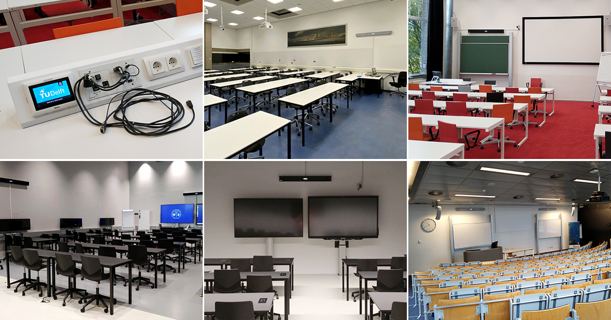 Several classrooms at TU Delft using Nureva audio